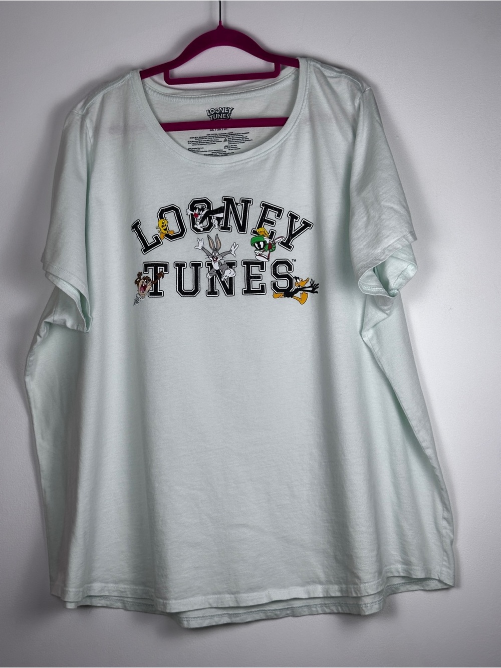 Looney Tunes Women’s 3X Mint Graphic T-Shirt Bugs Bunny Tweety Taz